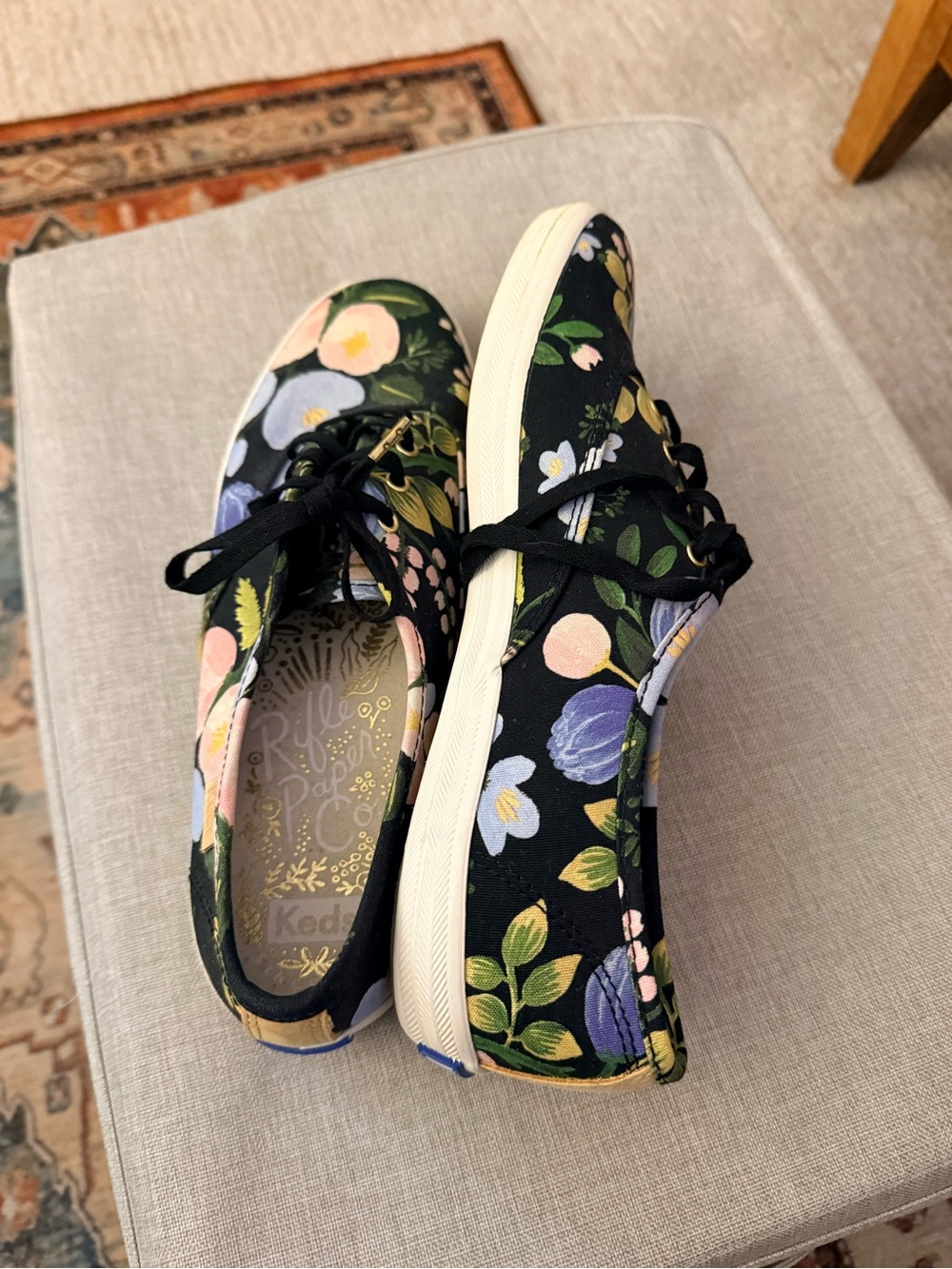 Keds x Rifle Paper Co. Women's Black Floral Sneakers